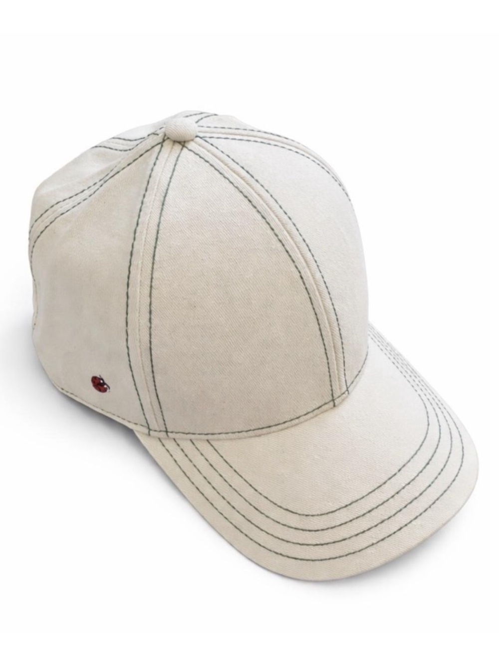 Goorin Bros Ladybug Baseball Cap NWT Cream Canvas Contrast Stitch Hat